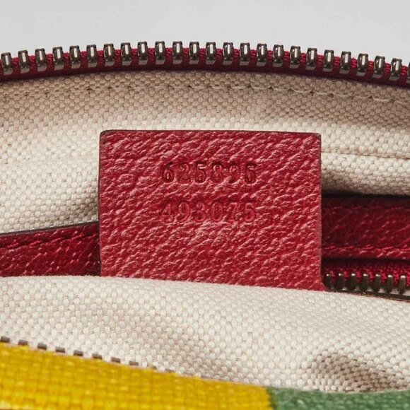 Gucci Multicolor Striped Canvas and Leather Baiadera Belt Bag Size 90/36 - Picture 9 of 10